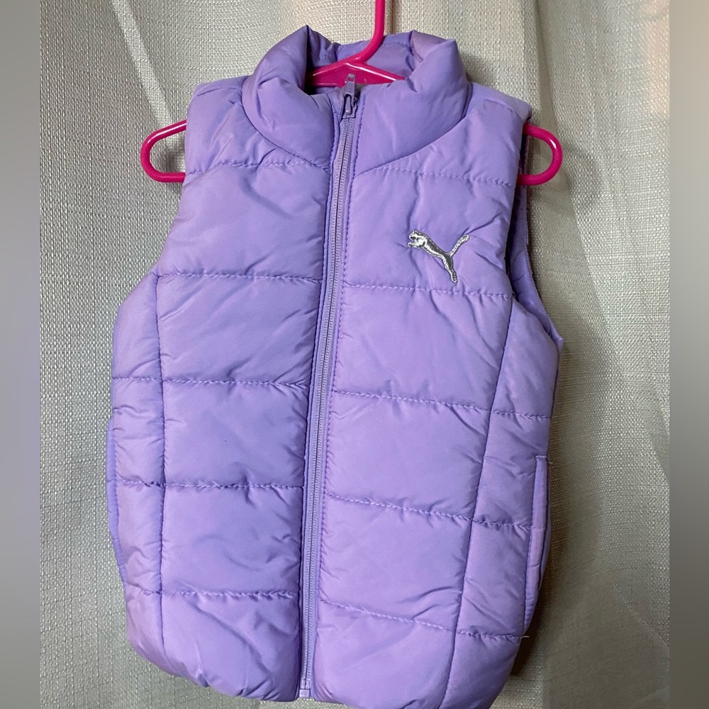 Puma purple puffer vest. Size 4. Like new